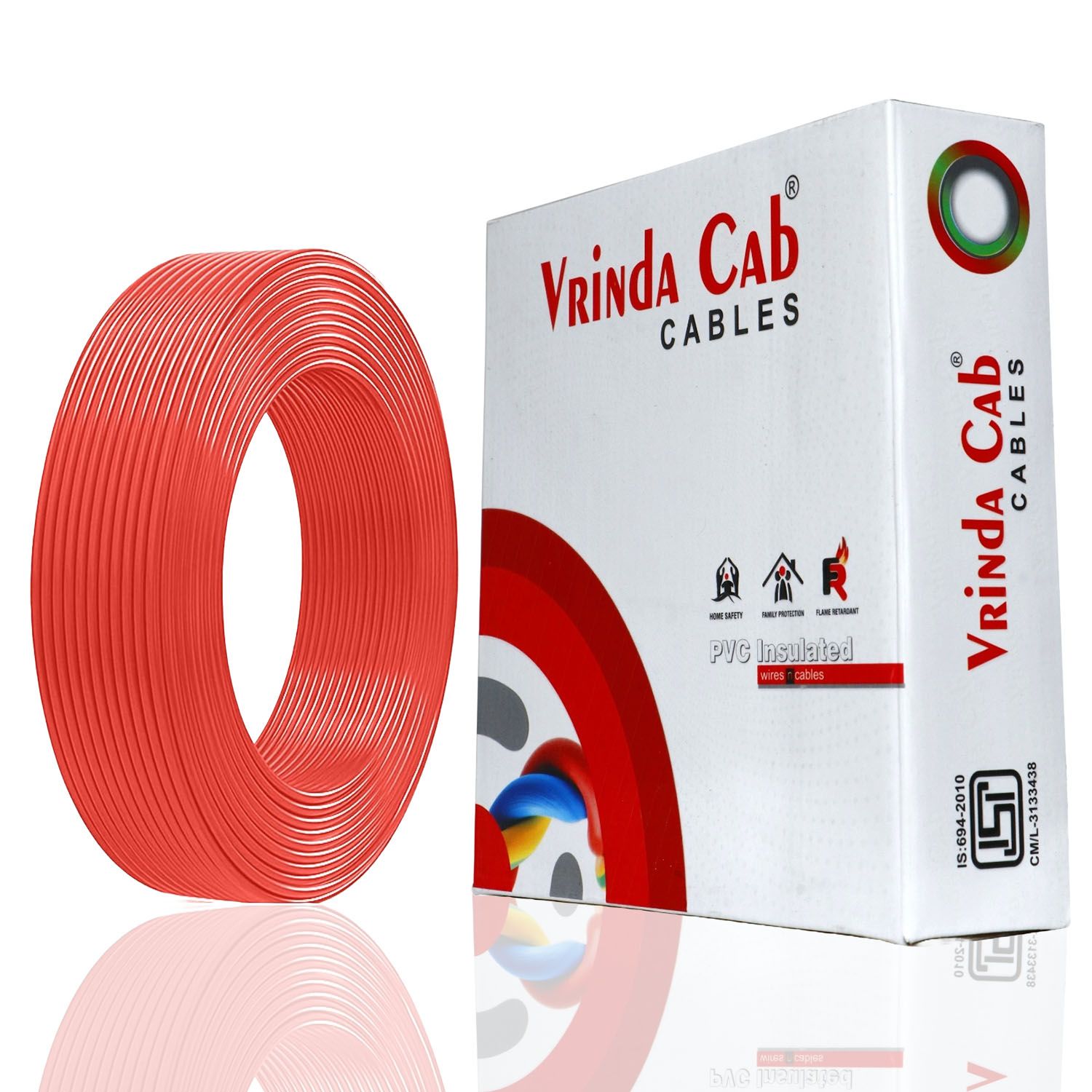 VRINDACab 1.5mm Red House Wire | 90 Meter | FR PVC Insulated CCA Copper Electrical Wire for Home, Office & Industrial Use | High Conductivity | Flame Retardant | Long-Lasting