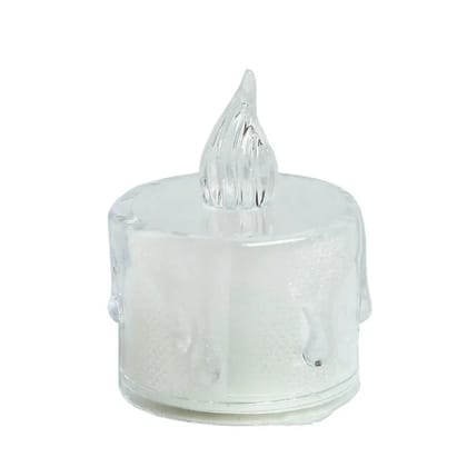 Flameless LED Tea Light Candle with Realistic Flickering Flame - Battery Operated Decorative Lamp (Set of 12)