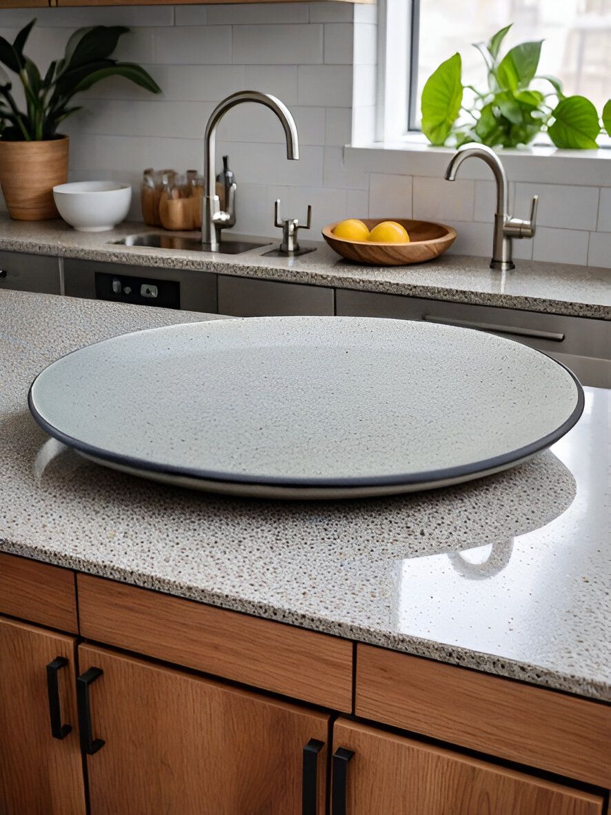 CozyClay Moss Green Ceramic Dinner Plate – 10 Inch Handmade Plate | Microwave & Dishwasher Safe