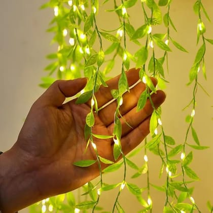 Artificial Green Leaf LED Vine String Lights Garland - 200 LEDs, 8 Modes, Adjustable Brightness, Perfect for Bedroom, Garden, Birthday & Festive Decor