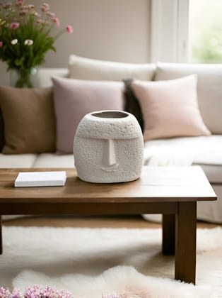 CozyClay Vaso Sorriso – Handmade Ceramic Vase, Abstract Face Design, Artistic Modern Décor, Bone-Ash Free, Durable & Easy to Clean