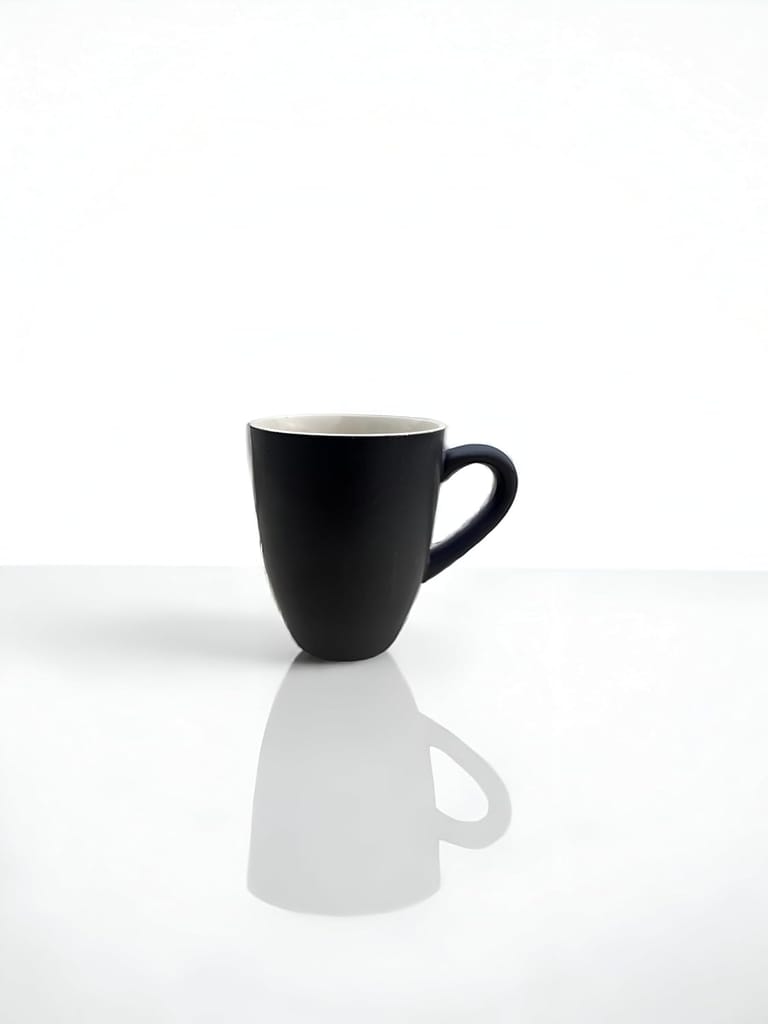 CozyClay Midnight Infuso – Handmade Matte Black Ceramic Mug, 300ml, Coffee & Tea Cup, Microwave Safe