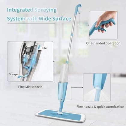 Mop Stainless Steel Heavy Quality Floor Mop with Removable Washable Cleaning Pad, Flexible Kitchen tap Flat sprey Cleaning Supplies 360 Flexible Easy Cleaning s13(Multi)