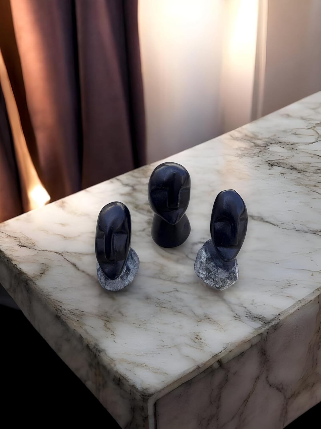 Cozyclay Greek Roman Bust Miniatures (Set of 3) – Classical Handcrafted Stone Showpieces for Home & Office Decor