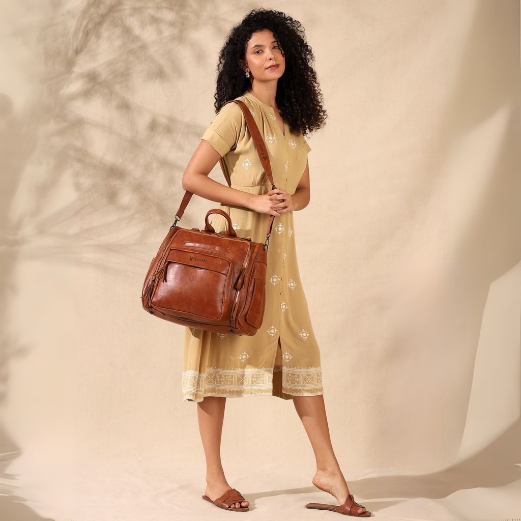 VISMIINTREND Diaper Bags for Mother & New Born Baby | Premium Pu Leather Maternity Bag | Convertible | Anti Theft | Trolley Sleeve | Travel Messenger Bag | Gift for Baby Shower, Moms to Be