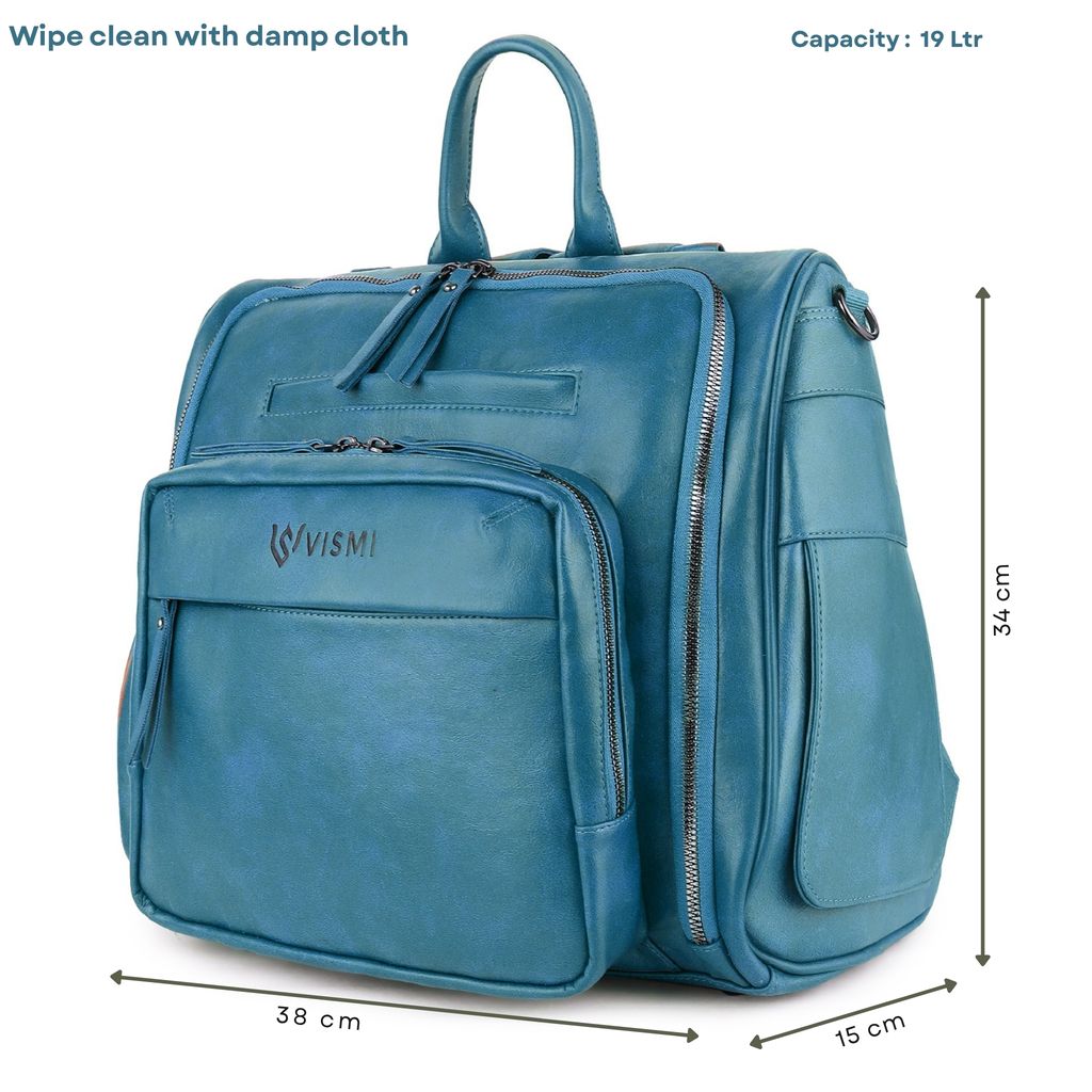 VISMIINTREND Diaper Bags for Mother & New Born Baby | Premium Pu Leather Maternity Bag | Convertible | Anti Theft | Trolley Sleeve | Travel Messenger Bag | Gift for Baby Shower, Moms to Be