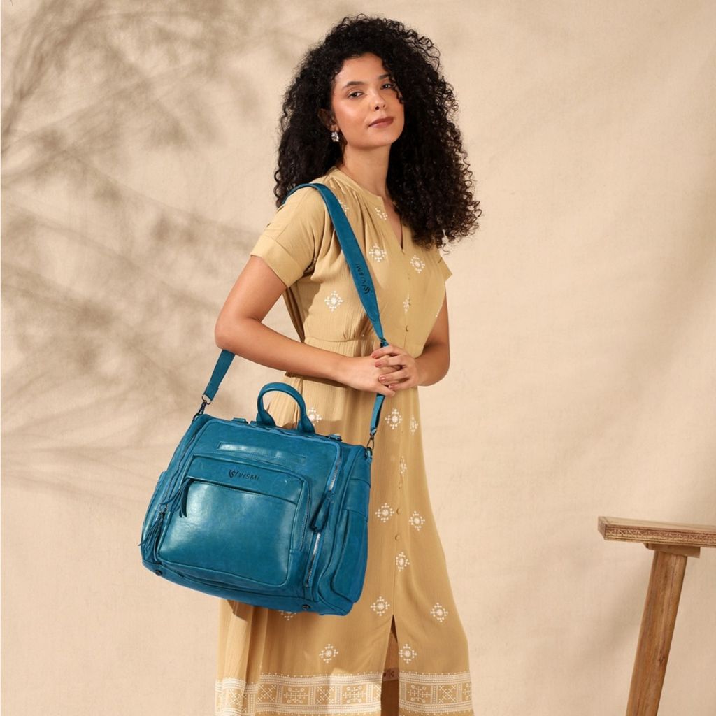 VISMIINTREND Diaper Bags for Mother & New Born Baby | Premium Pu Leather Maternity Bag | Convertible | Anti Theft | Trolley Sleeve | Travel Messenger Bag | Gift for Baby Shower, Moms to Be