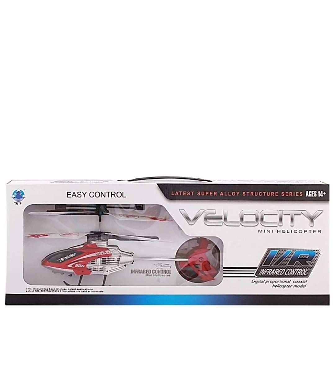 Velocity Mini RC Helicopter with Infrared Control & Super Alloy Structure for Ages 7+