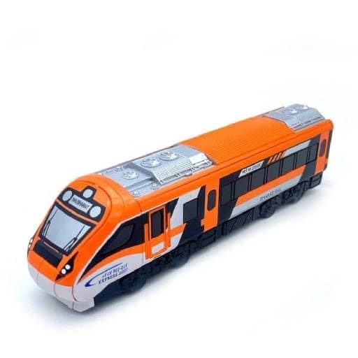 Orange Vande Bharat Style High-Speed Toy Train for Kids | Durable Play Model