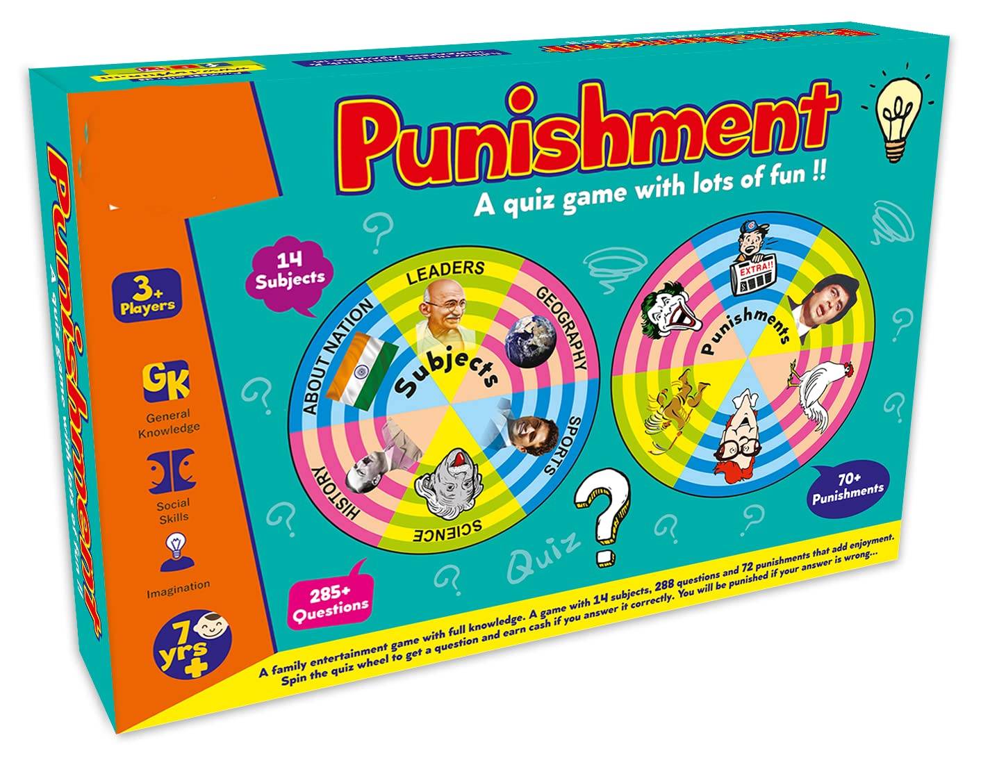 Punishment Quiz Board Game for Family Fun, GK & Social Skills (7+ Yrs)