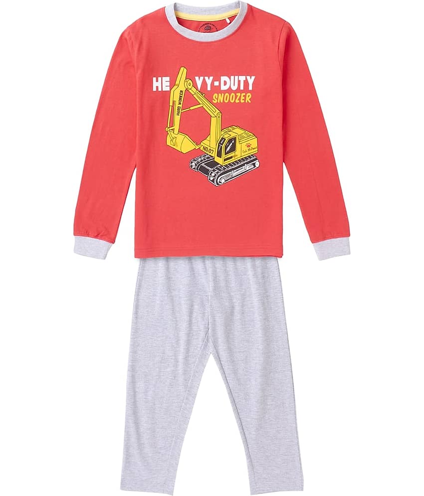 Cub Mcpaws Pack of 1 Boys Cotton Blend Nightsuit Set ( Red )