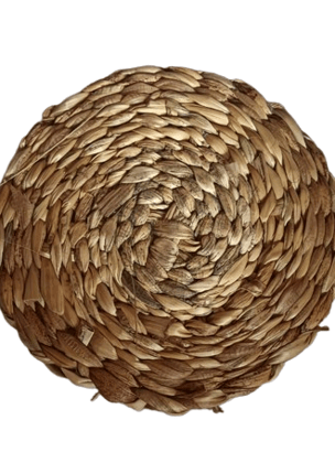 Handwoven Natural Water Hyacinth Round Placemat | Eco-Friendly Rustic Table Mat Handwoven Natural Water Hyacinth Round Placemat | Eco-Friendly Rustic Table Mat