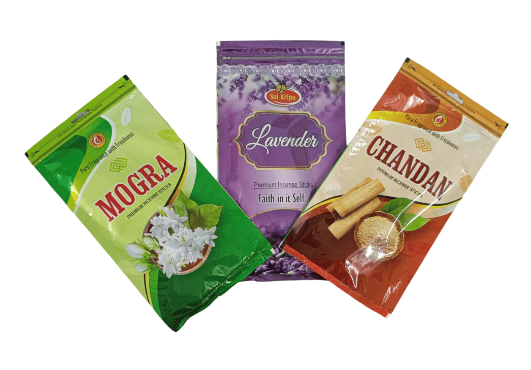 Premium Incense Sticks Assorted Pack - Mogra, Lavender & Chandan (3 Packets)