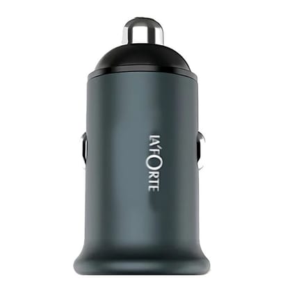 LA'FORTE Mobile Dual Port Car Charger QCPD Ultra Fast Charging C Type Cable
