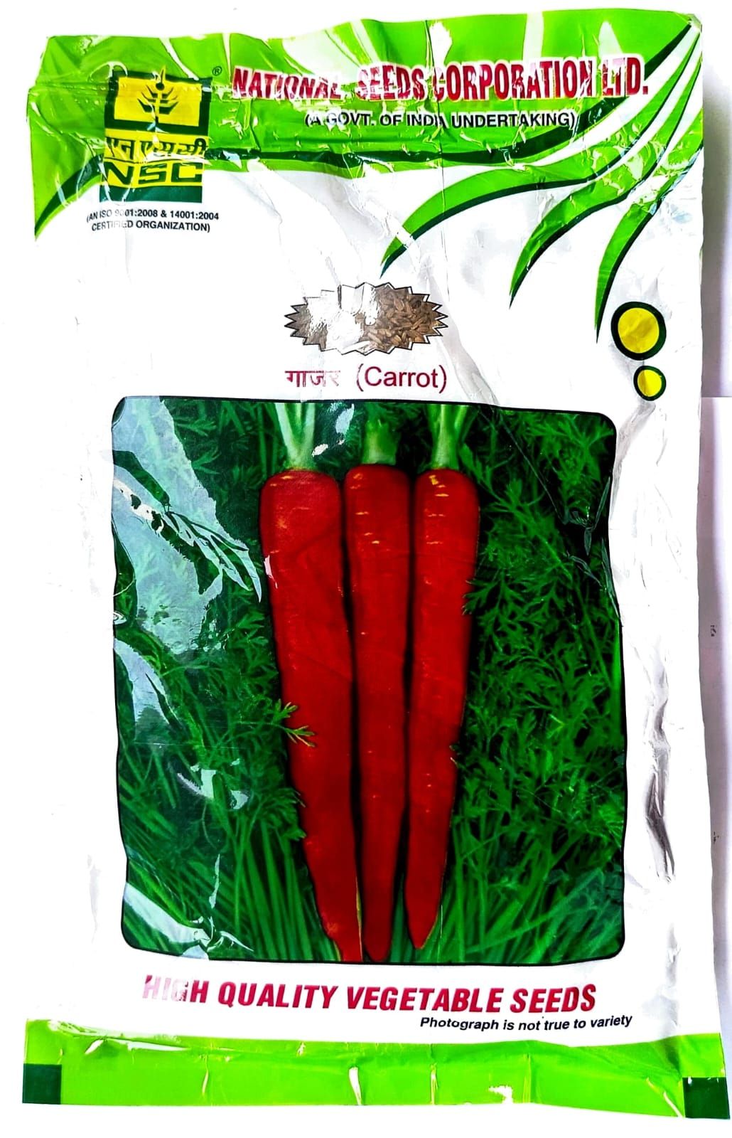 NSC Vegetable seed - Carrot Variety Pusa Rudhira (PR) Truthful Labelled Seed (250 gram packing size )