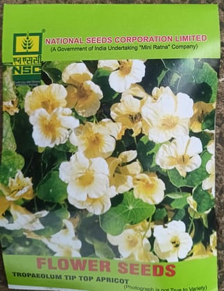  NSC Flower-Tropaeolum Tip Top Apricot-10 g Truthfully Labelled Seed Pouch