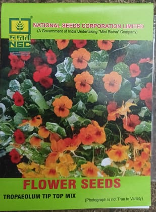 NSC Flower- Tropaeolum Tip Top Mix- 10 g-Truthfully Labelled Seed Pouch