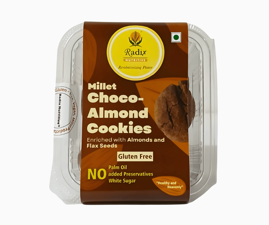 Radix Nutritive® Gluten-free Choco-Almond Cookies. Veg. 200 gms