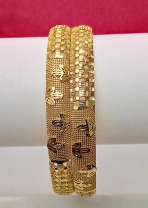 Gold Plated Designer Bangles Set for Women - Traditional Ethnic Kada