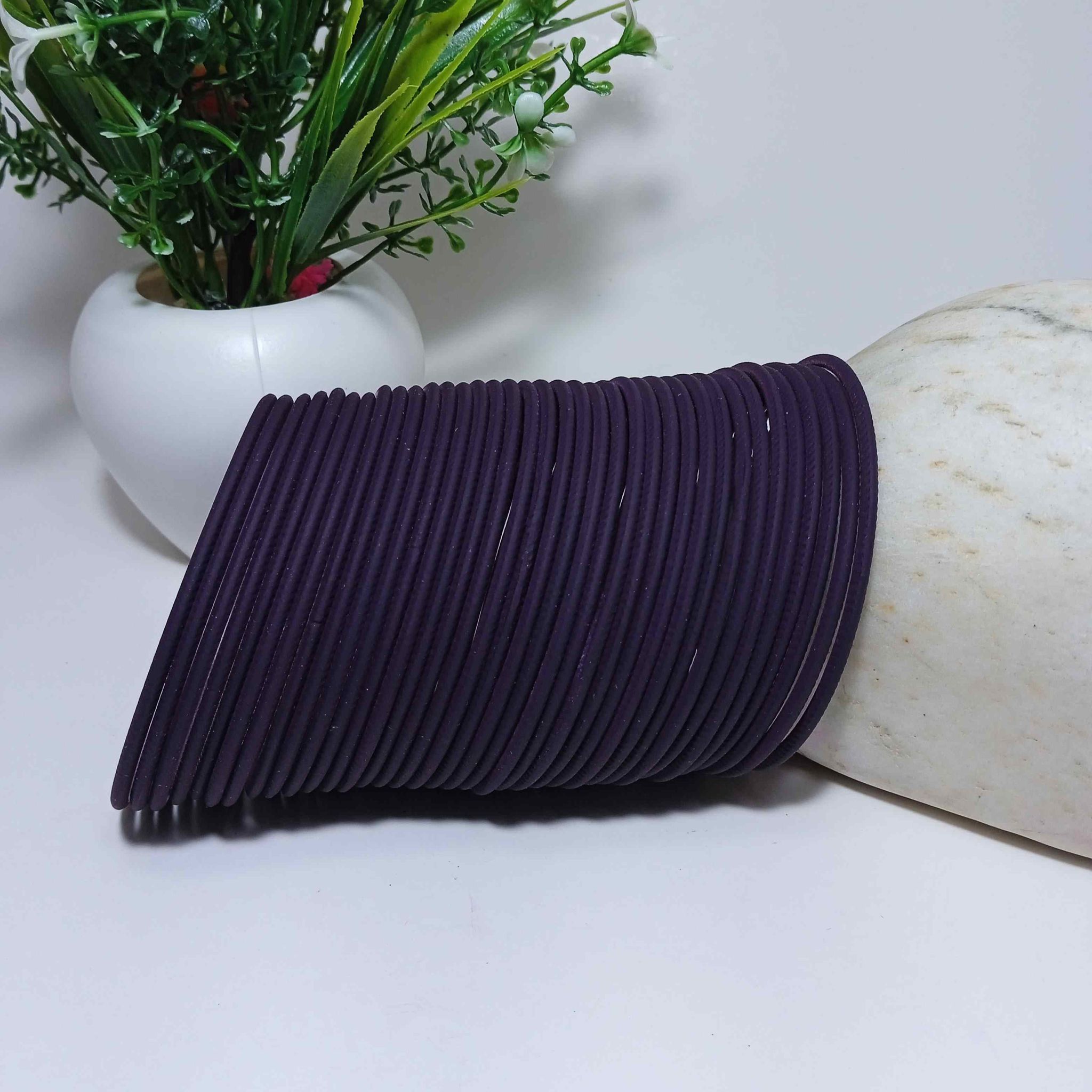 Metal Matte Finished Bangles "Wine Color Set of 36" .