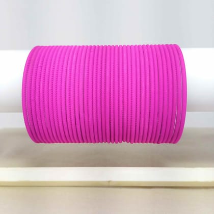 Metal Matte Finished Bangles "Rani/Hot Pink Color Set of 36" .