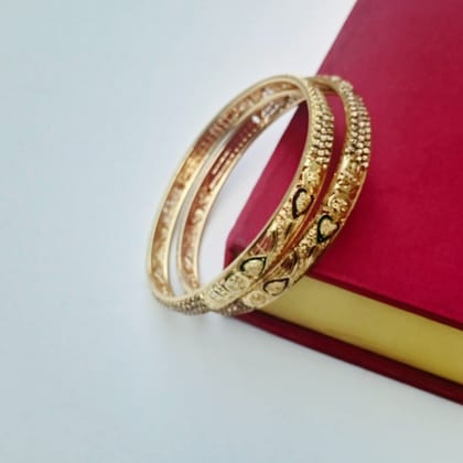 Elegant Gold Plated Bangles "Traditional Minakari and Stone Kada" . 