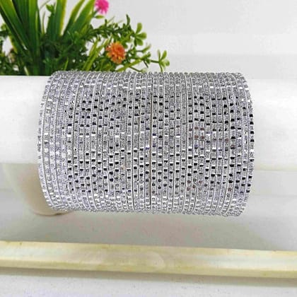 Metal Silver Bangles "fancy Cut Set of 36".