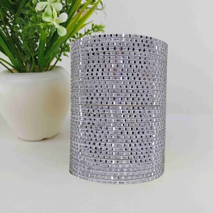 Metal Silver Bangles "fancy Cut Set of 36".