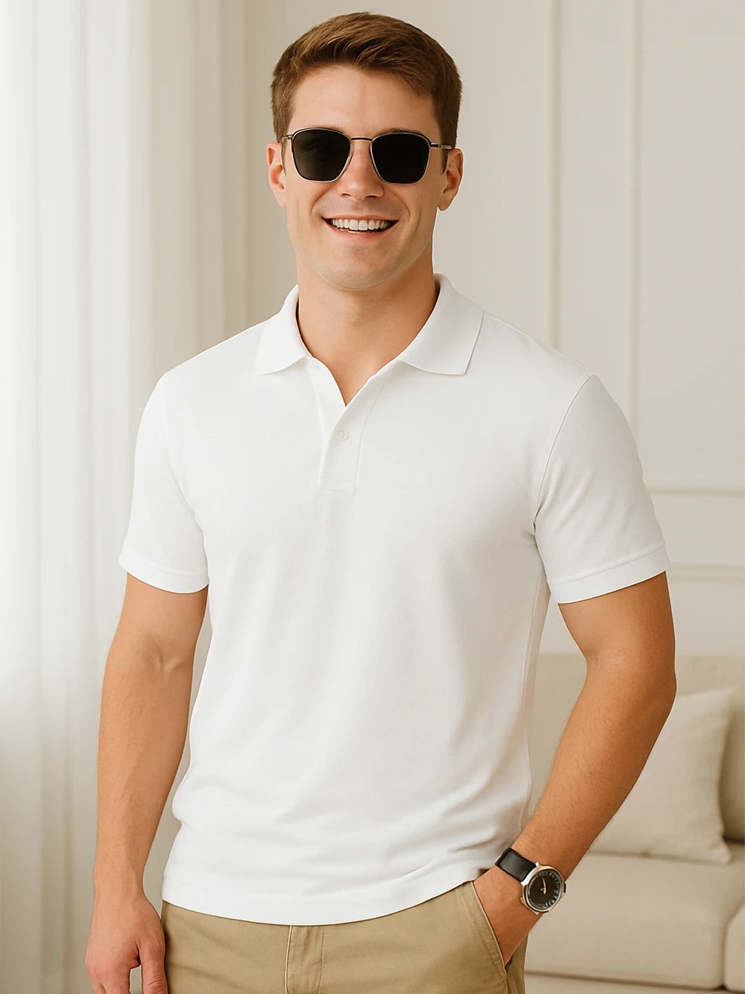 Classic Polo in White-S