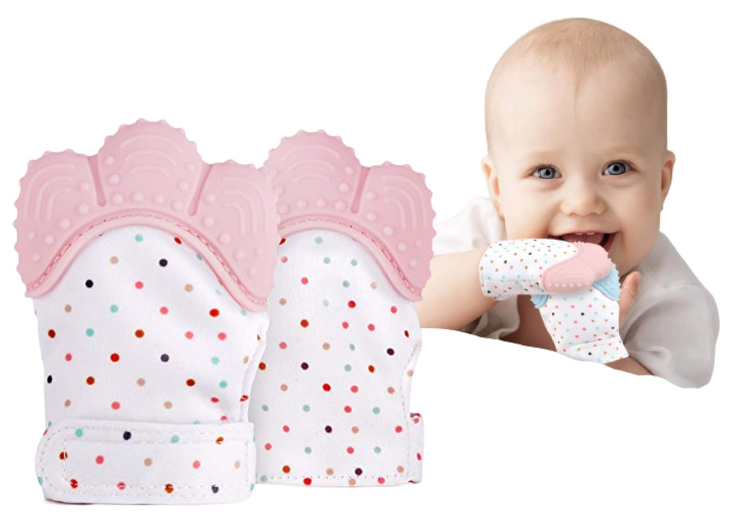 Ocean Count Baby Glove Teether – Soft Silicone Teething Mitten for Infants (Pack of 2)