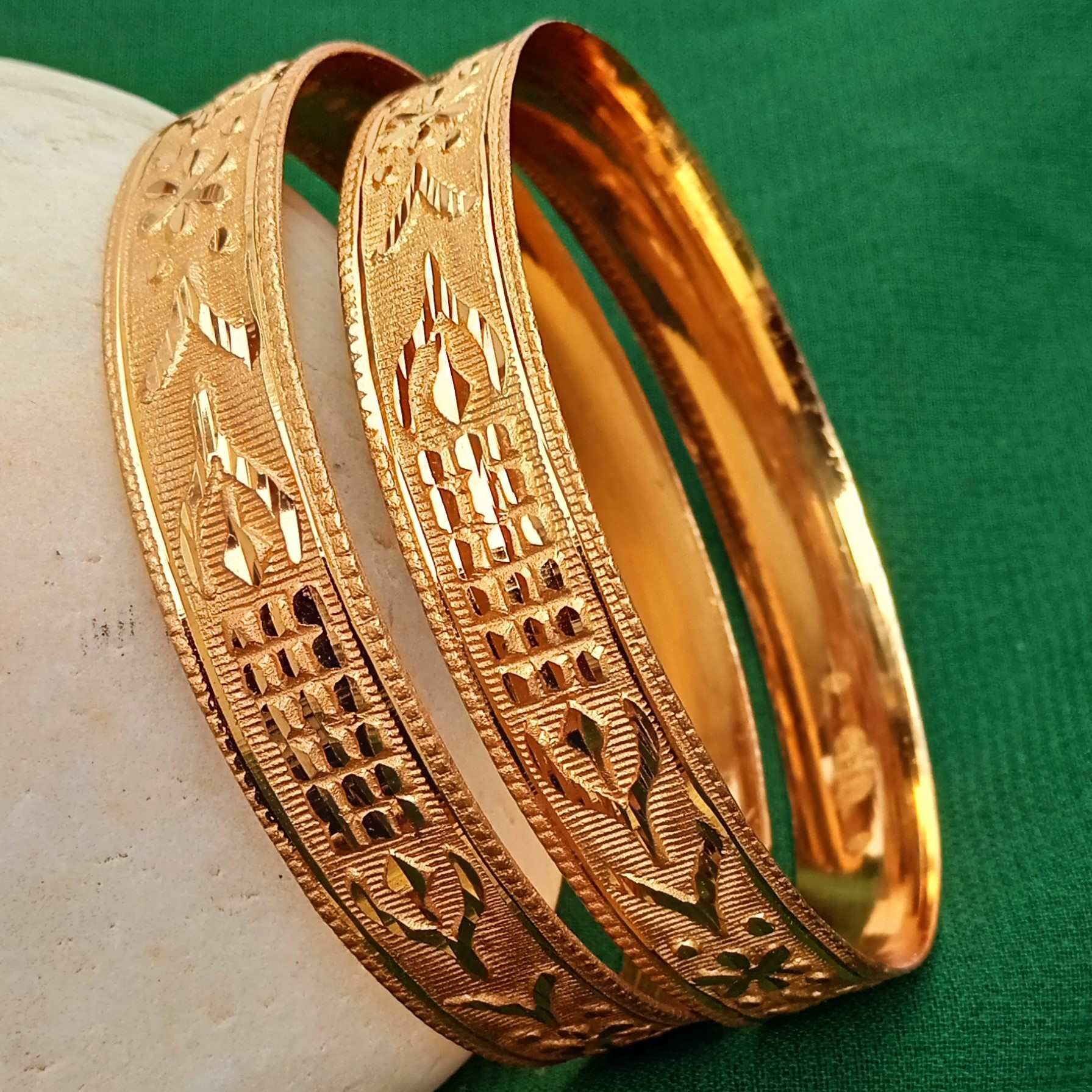 Gold Plated Bangles. Flat kada/Patla