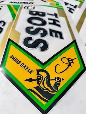 TEKNAXO | Chris Gayle Edition | English Willow | Embossed Cricket Bat Sticker