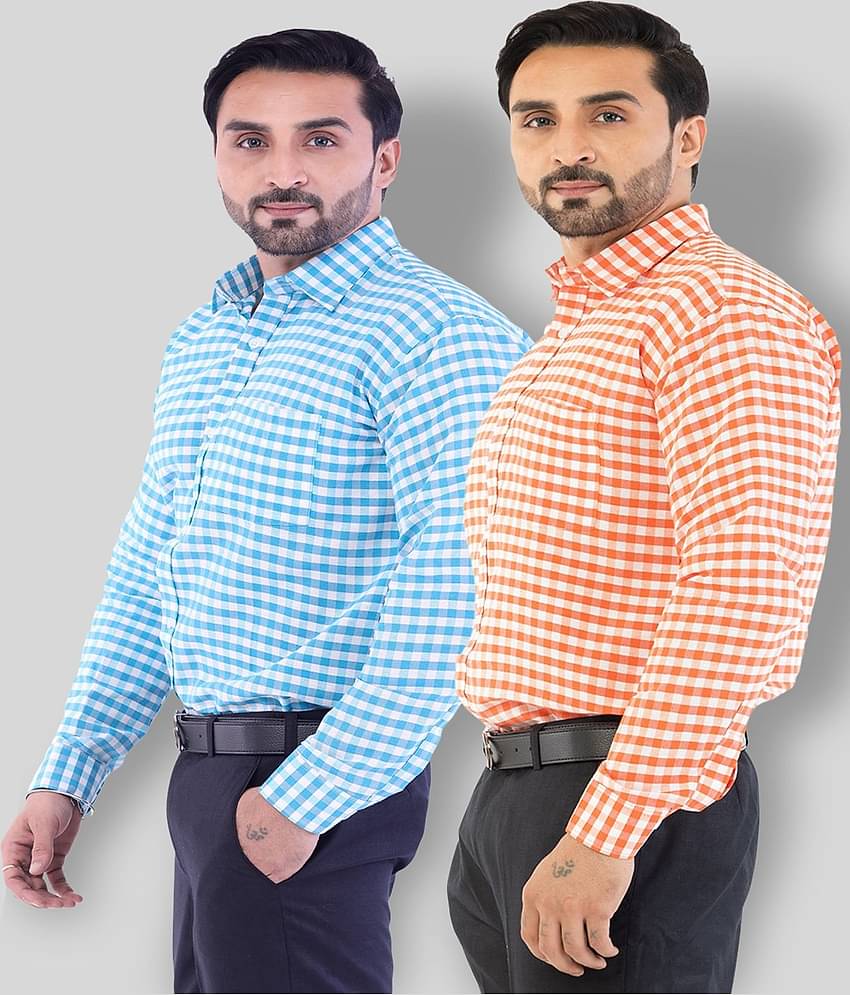 DESHBANDHU DBK - Multi Cotton Regular Fit Men's Formal Shirt ( Pack of 2 )