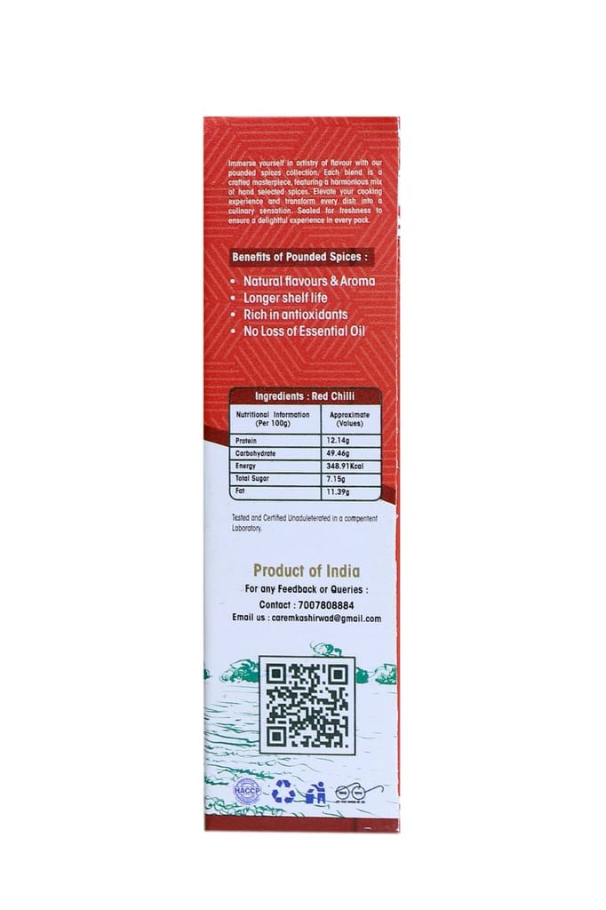 MK Ashirwad Pounded Red Chilli Powder - Pure, Spicy & Authentic Indian Mirch