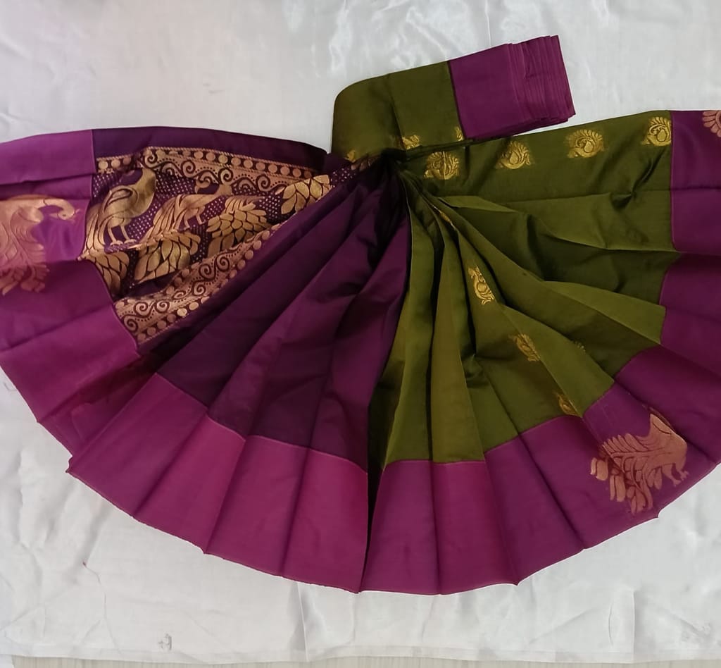 Korvai Silk Cotton Saree with Blouse