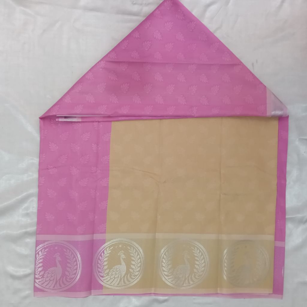 Poonthamil Silk Cotton Saree with Blouse Pink