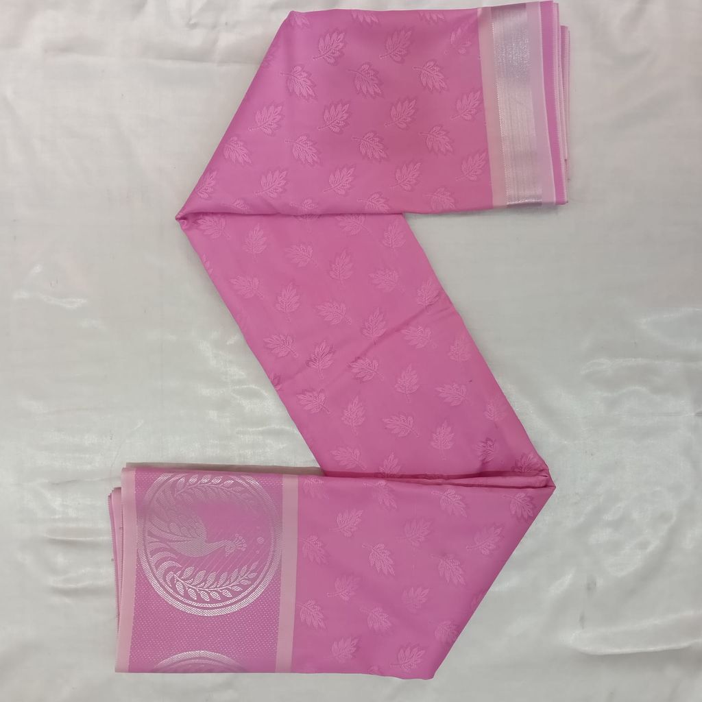 Poonthamil Silk Cotton Saree with Blouse Pink