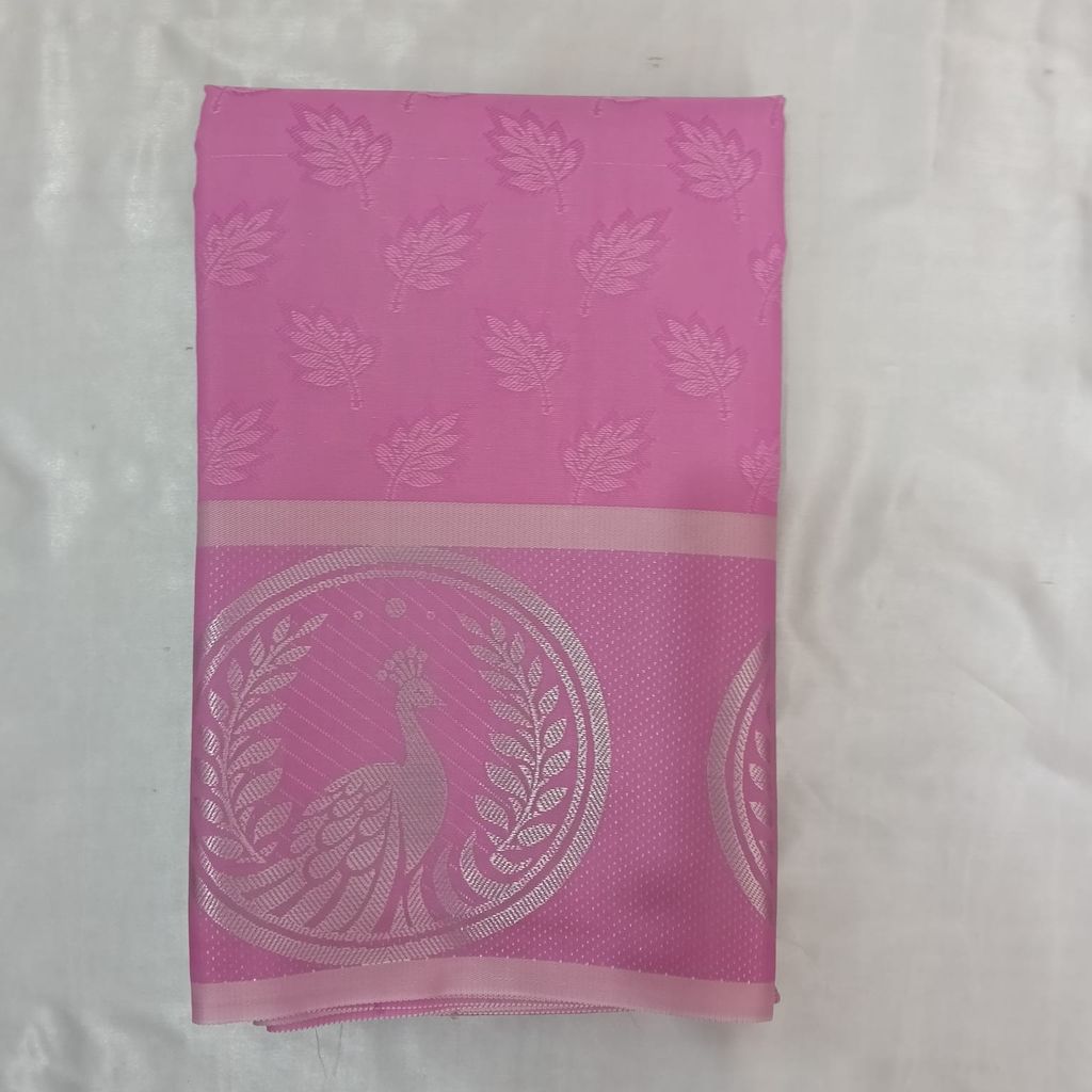 Poonthamil Silk Cotton Saree with Blouse Pink
