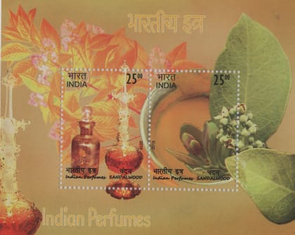 Shobhaphila's Indian Miniature Sheet - Indian Sandalwood Attar Perfume  Stamp ( 1st Aug 2019 )