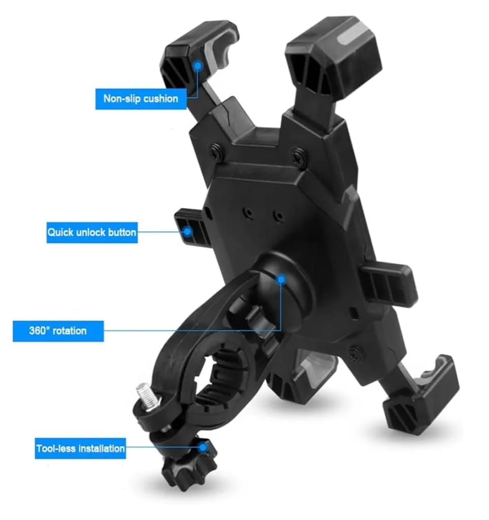 Universal Bike & Motorcycle Phone Holder Mount - Secure & Adjustable Mobile Stand