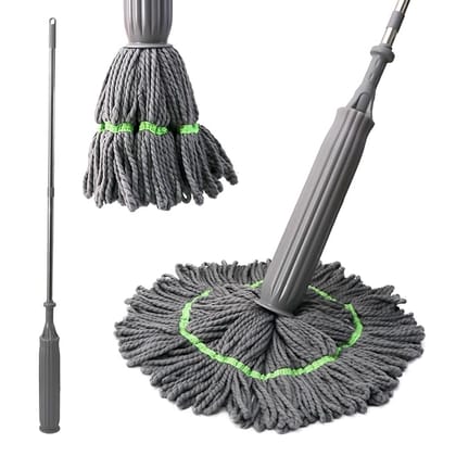 Moppers for Cleaning Floor 2 in 1 Dehydrated Floor Cleaning Mop Stick || Self-Wringing || Mopping Stick Microfiber Wet and Dry Mops for Home/Bathroom/Offfice/Kitchen - Grey Color