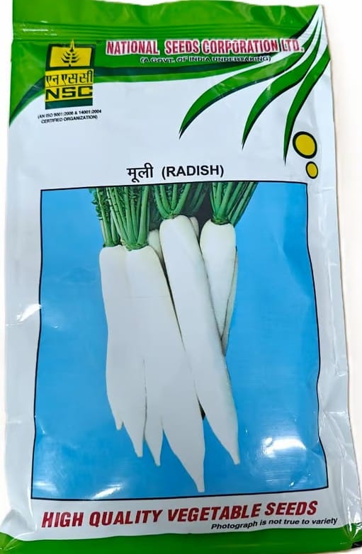 National Seeds Corporation (NSC) High Quality Radish (Mooli) Vegetable Seeds