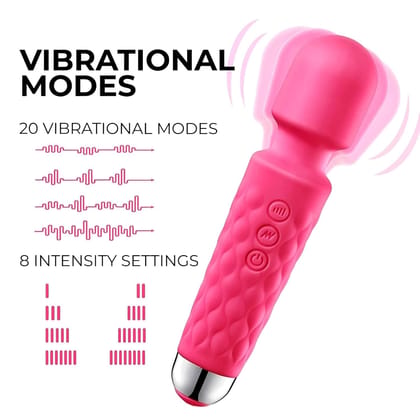 Qawvler Vibrator 360° Silicone Rotate Head Personal Massager & Deep Intensity High Pleasure USB Rechargable Massager Multicolor (Pack of 1)