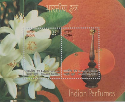 Shobhaphila's Indian Miniature Sheet - Indian Perfumes Orange Blossom  Stamp 2019 ( 15th Oct 2019)