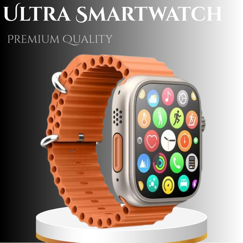 Ultra Smartwatch with Orange Strap | Premium Quality Fitness Tracker