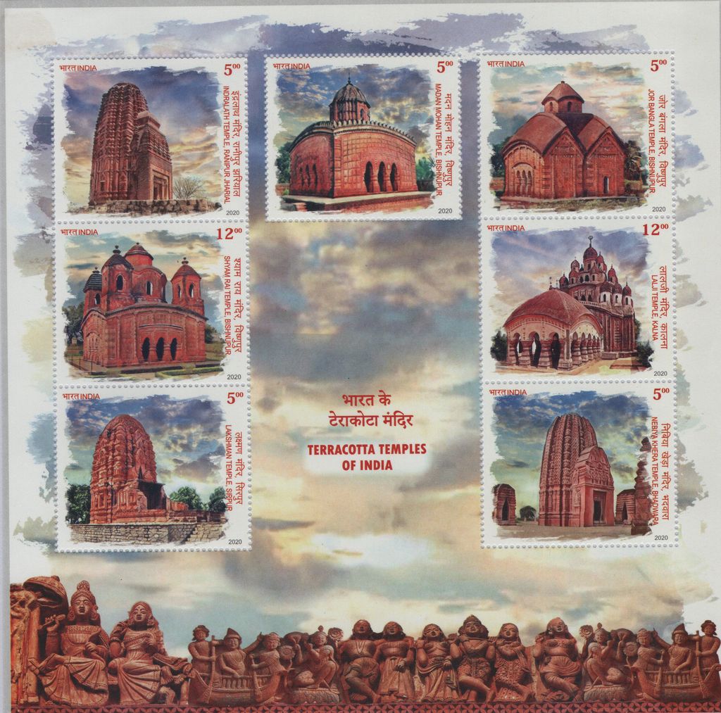 Shobhaphila's 2020 Terracotta Temples  Indian Miniature Sheet Stamp ( 8th Aug 2020)
