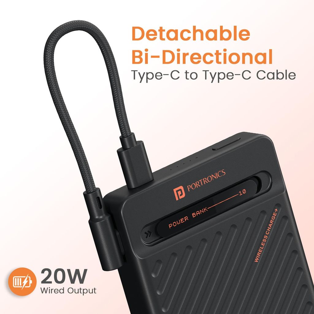 Portronics Chyro 10000mAh 15W Magnetic Wireless Fast Charging Powerbank with MagSafe