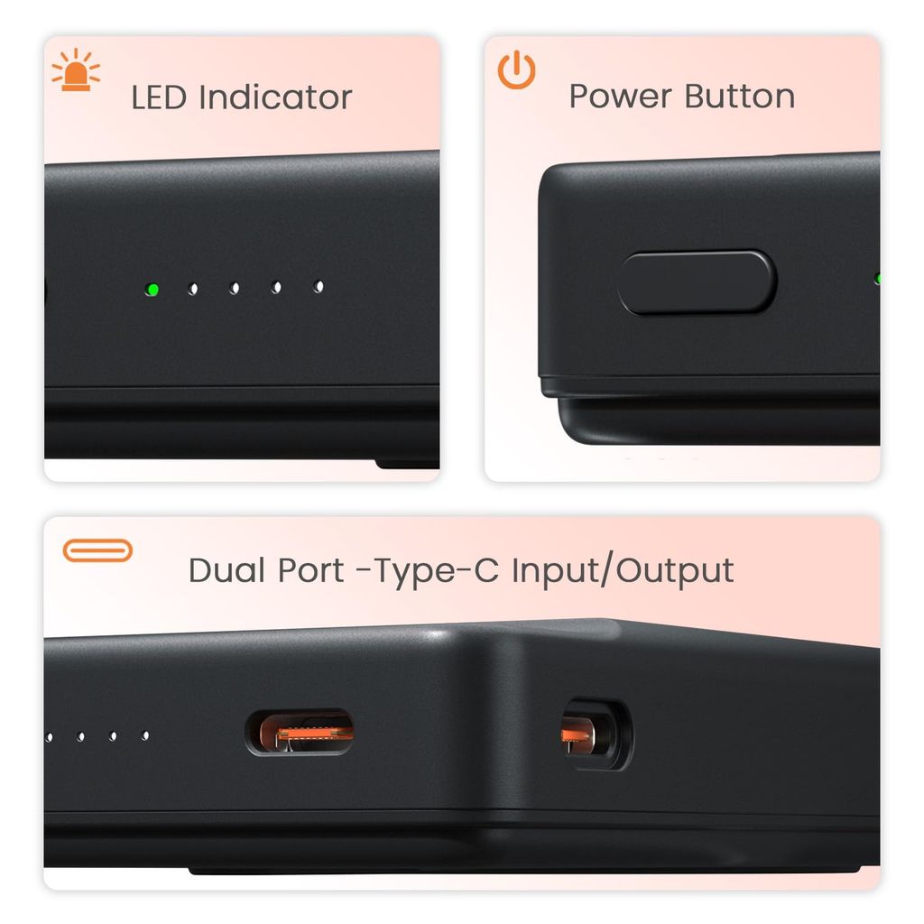 Portronics Chyro 10000mAh 15W Magnetic Wireless Fast Charging Powerbank with MagSafe