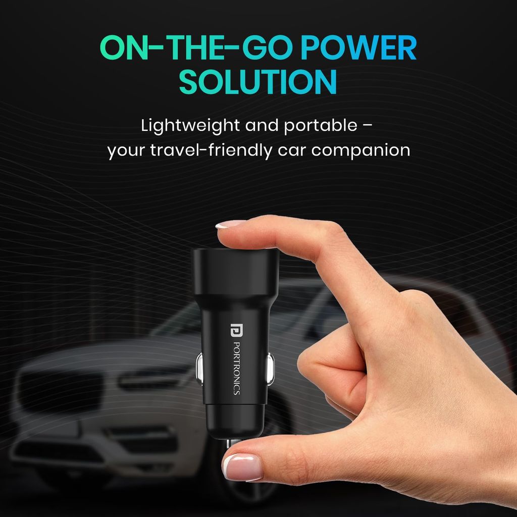 Portronics 80W Dual Output Fast Car Charger