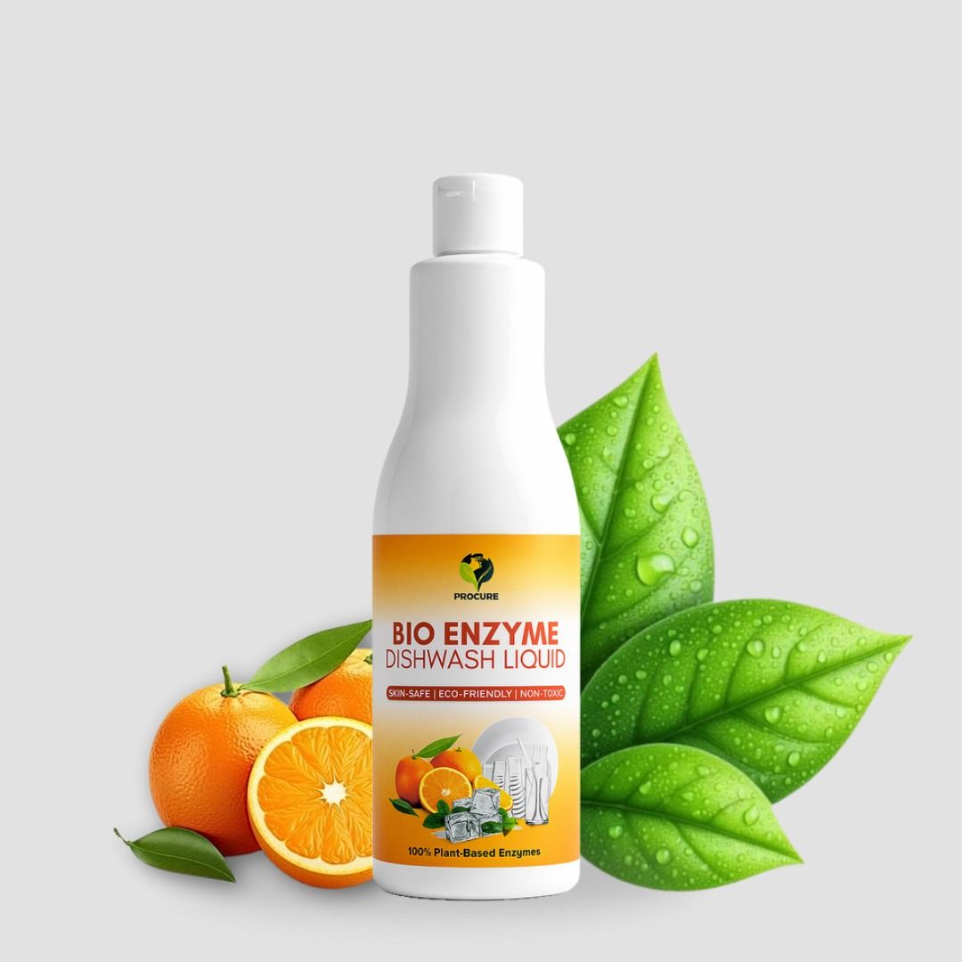 Procure Bio Enzyme Dishwash Liquid - Skin-Safe, Eco-Friendly, Plant-Based Cleaner